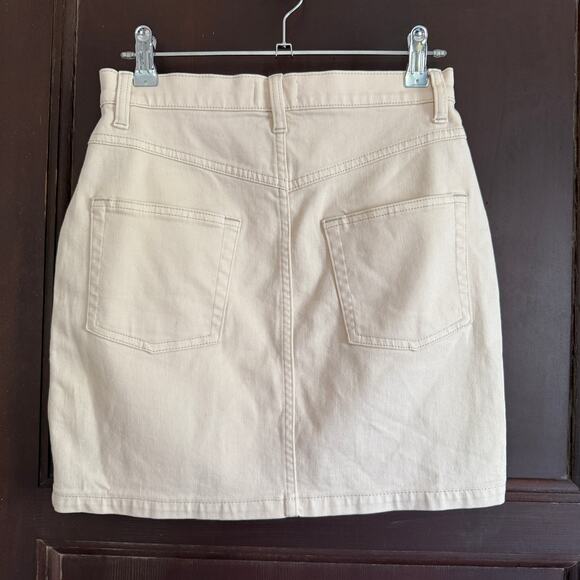 ARITZIA | Wilfred Free Ecru Cream Denim Western Style Mini Skirt | Size 2 - Picture 4 of 9